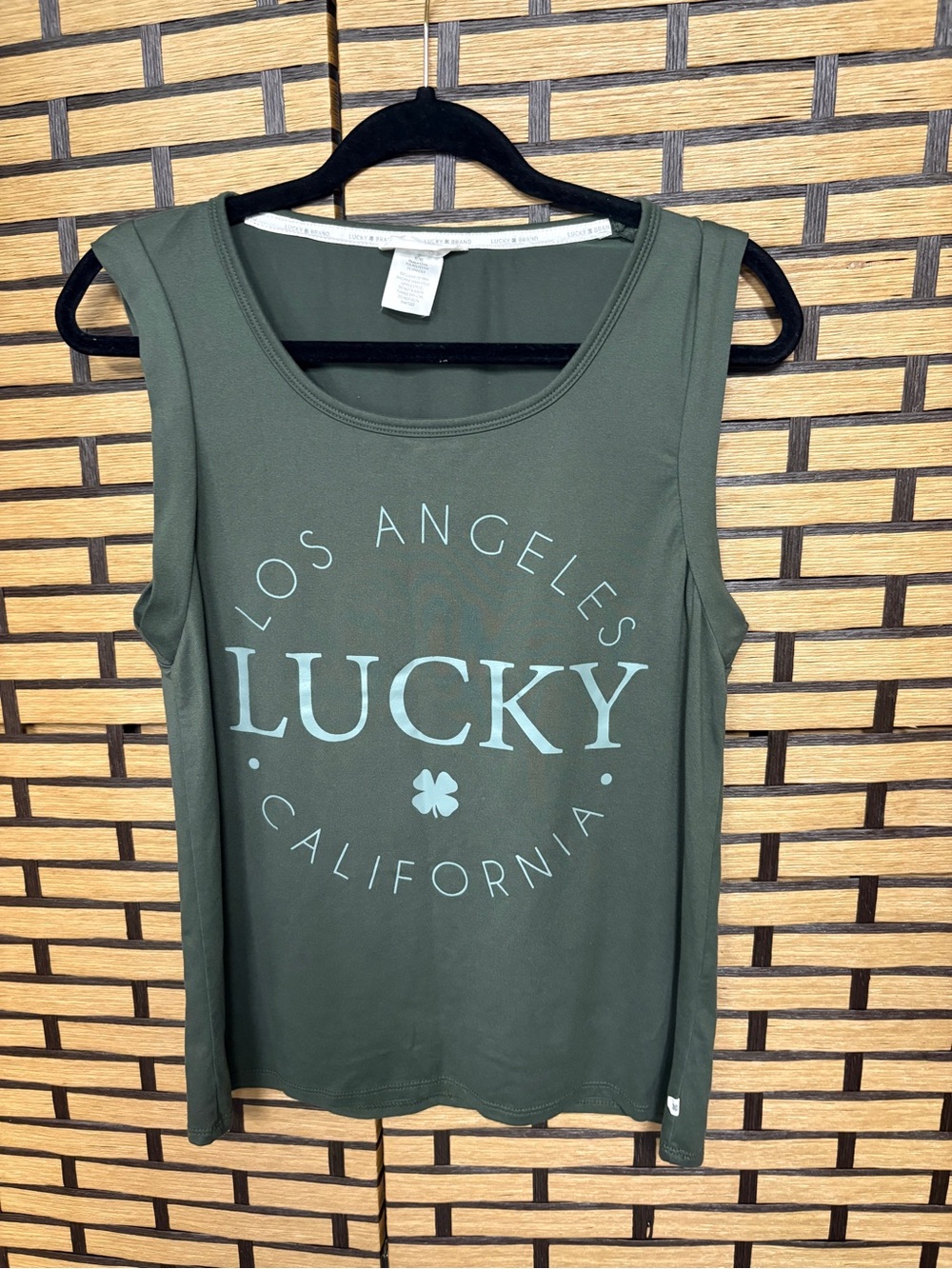 Lucky brand olive green tank top size XL